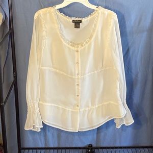 Milano off- blouse with ruffled sleeves